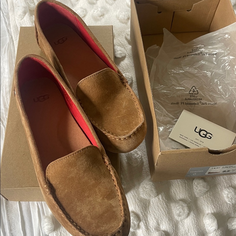 UGG Milana Tan Suede Water Resistant Moccasins  in 8.5